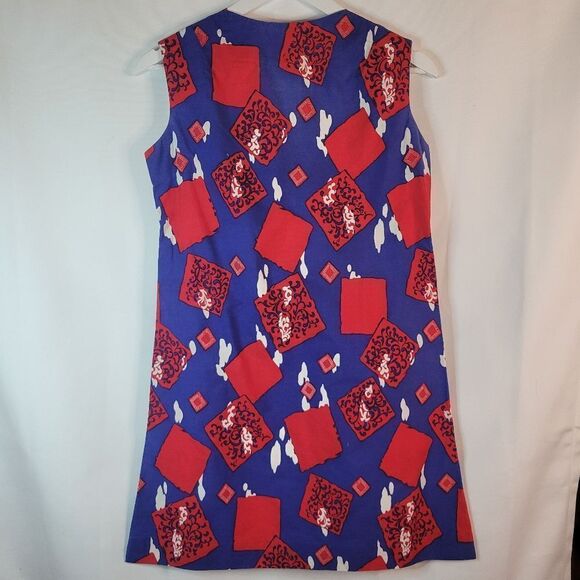 Vintage Handmade Cotton Wrap Front Mini Dress - Picture 8 of 15